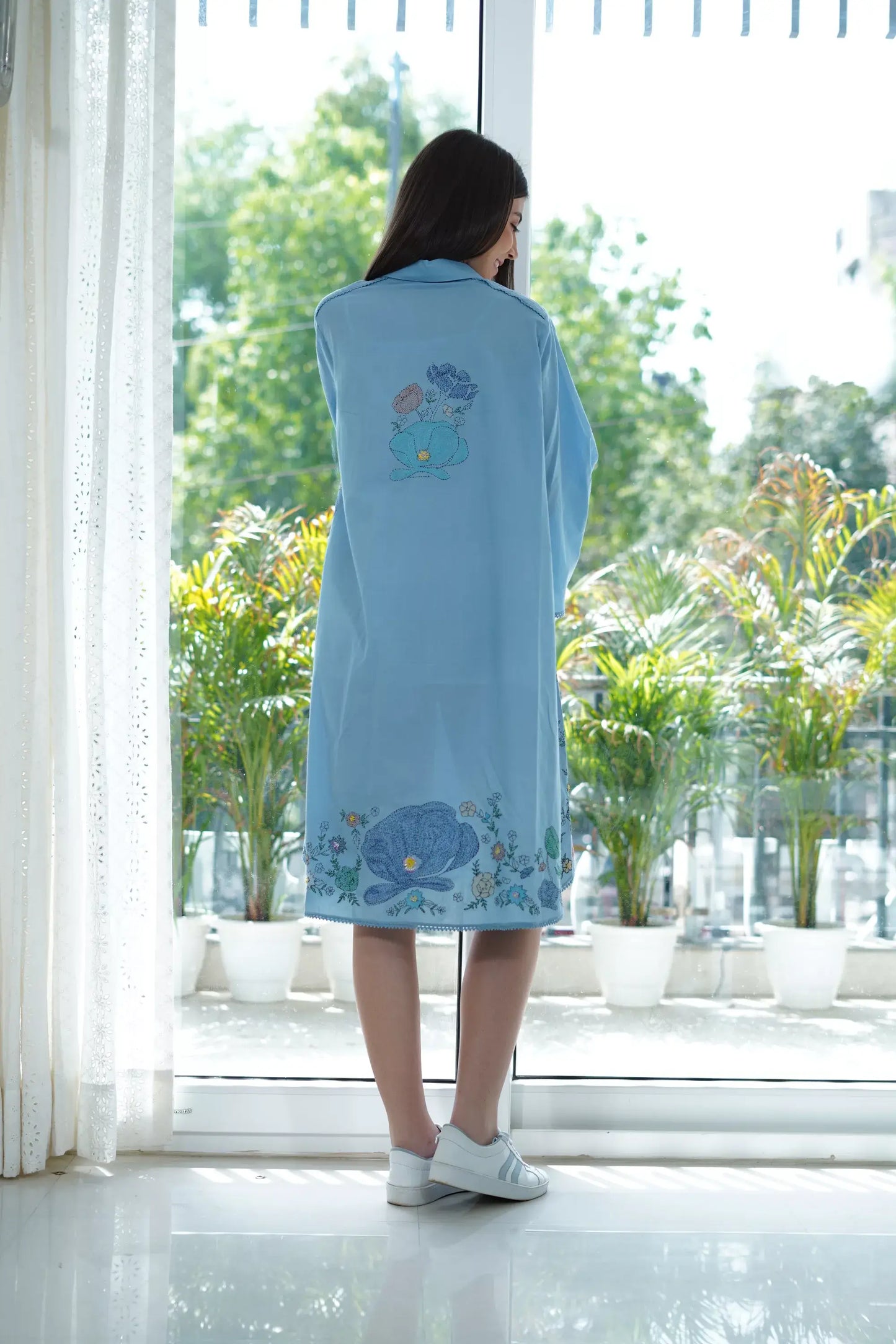 Tahiti Shirt Dress - Blue
