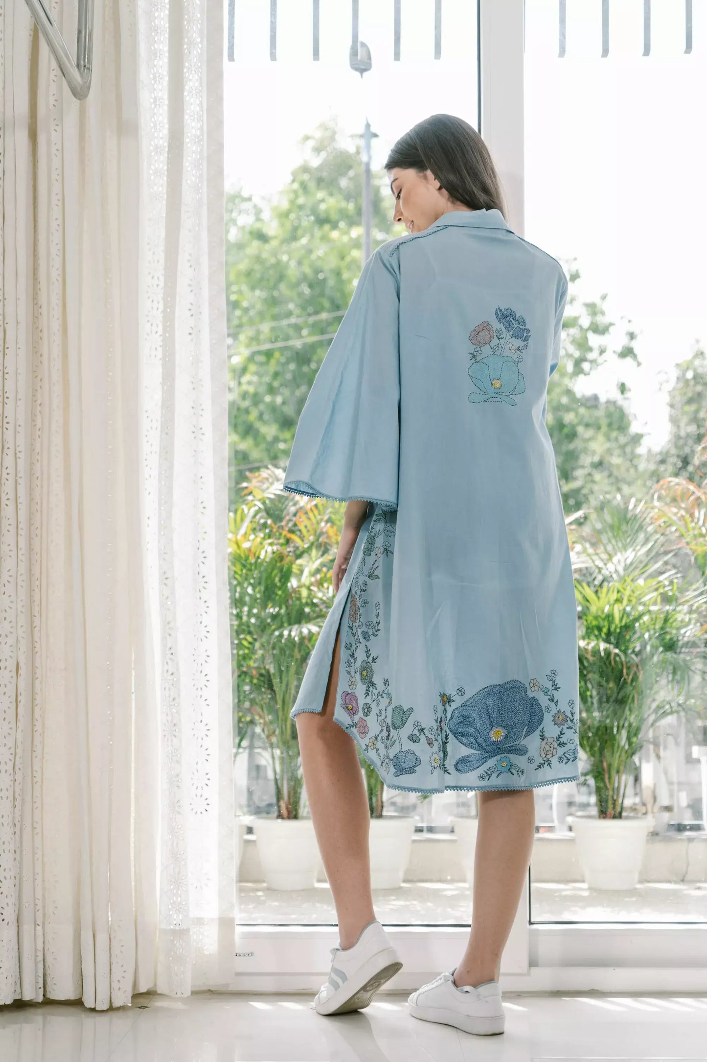 Tahiti Shirt Dress - Blue